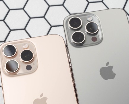 iPhone 16 Pro Max next to the iPhone 15 Pro Max. Image: Amy Davies