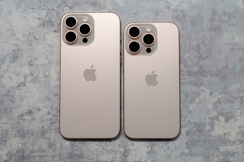 iPhone 16 Pro next to the iPhone 16 Pro Max