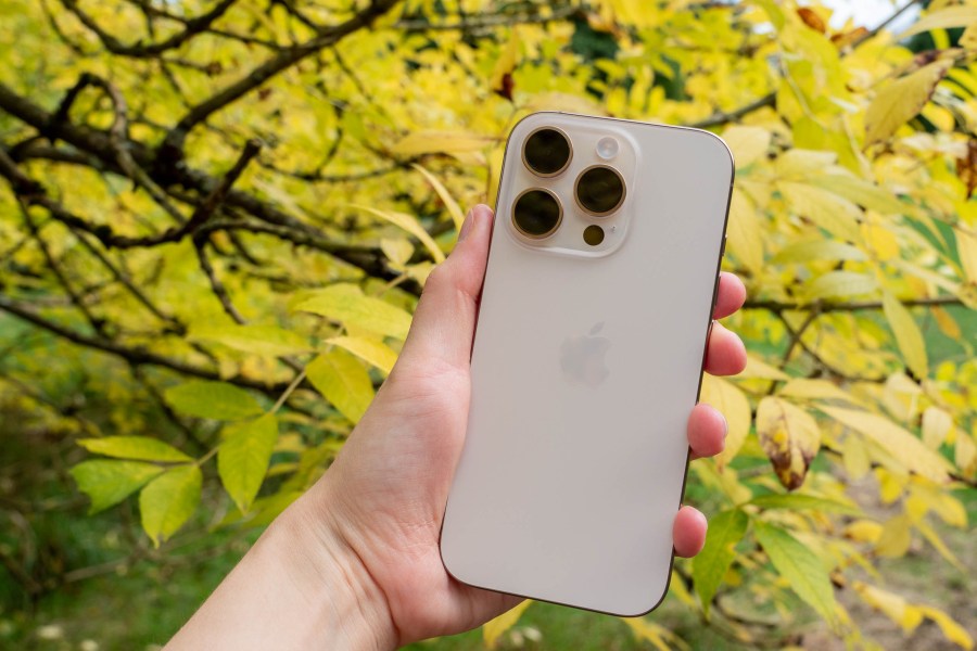 The iPhone 16 Pro in Desert Titanium. Image: Amy Davies