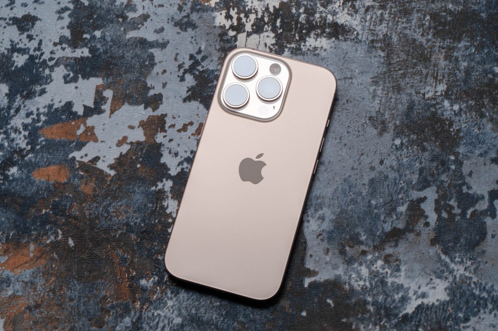 The iPhone 16 Pro in Desert Titanium. Image: Amy Davies