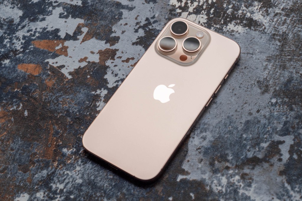 The iPhone 16 Pro in Desert Titanium. Image: Amy Davies