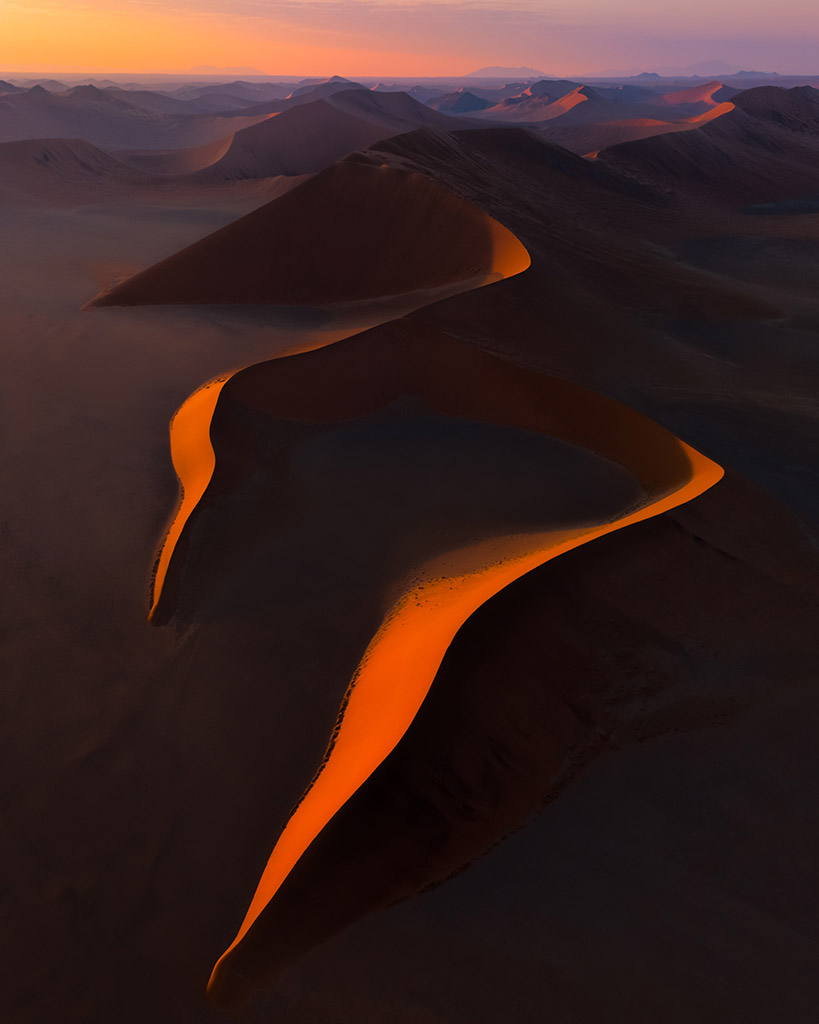 aerial photo of dune landscape winner in international landscape photographer competition