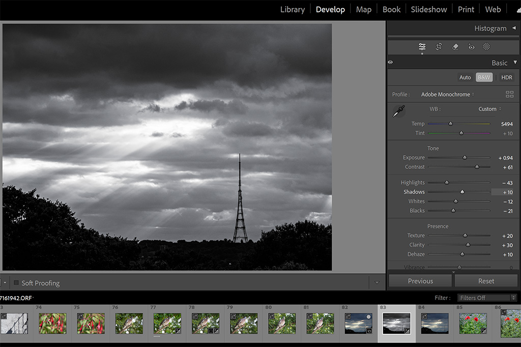 Lightroom sliders