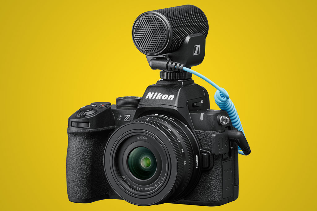 Nikon Z50II with Sennheiser MK200 microphone