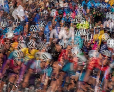 intentional camera movement and multiple exposure photograph of cyclists cewe award winner