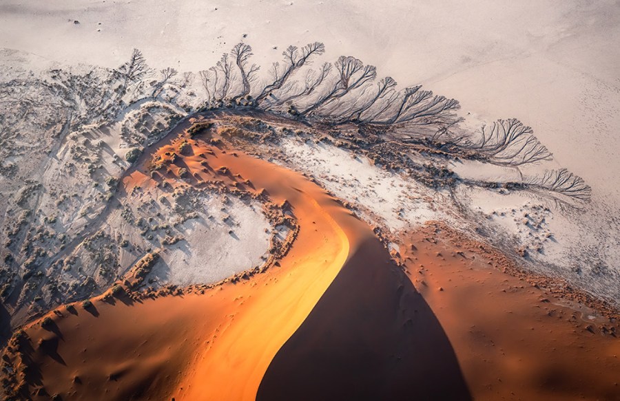 Desert Veins aerial photo of namibia desert