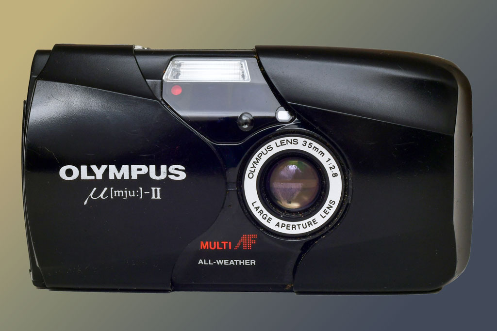 Olympus Mju II with lens cover open