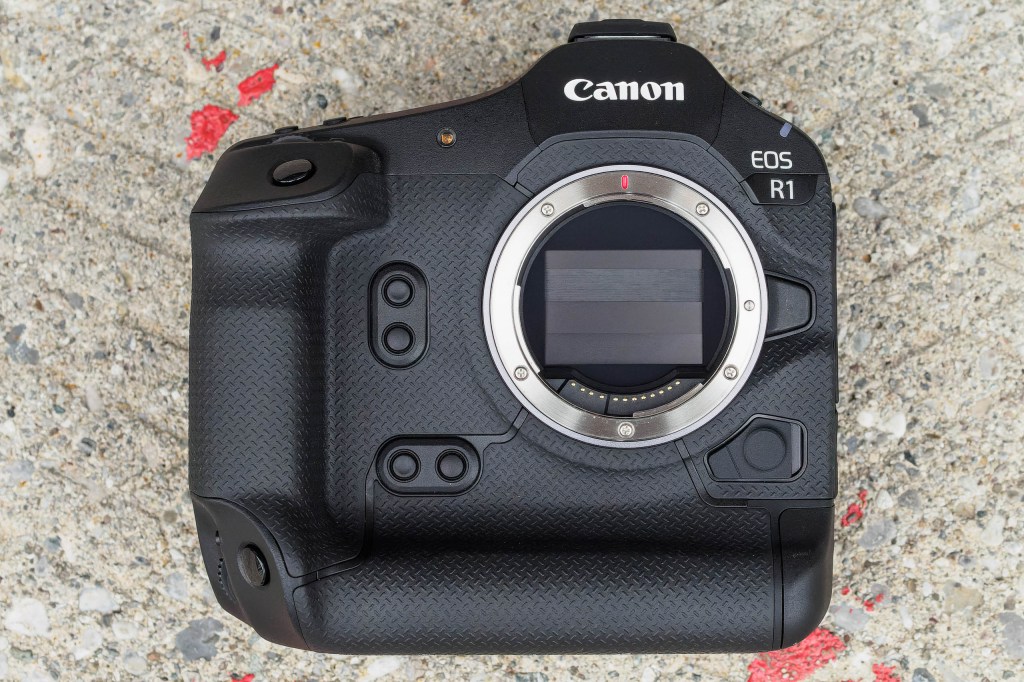 Canon EOS R1 with shutter closed over sensor