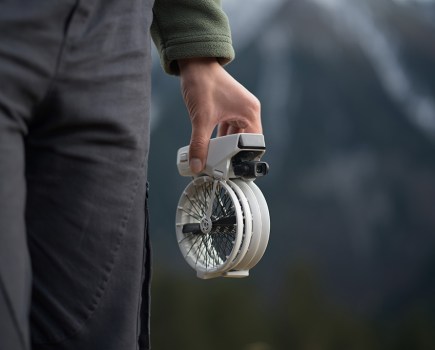 DJI flip folded up in hand