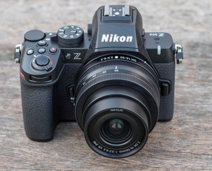 Nikon Z50II with 16-50mm lens, front top view