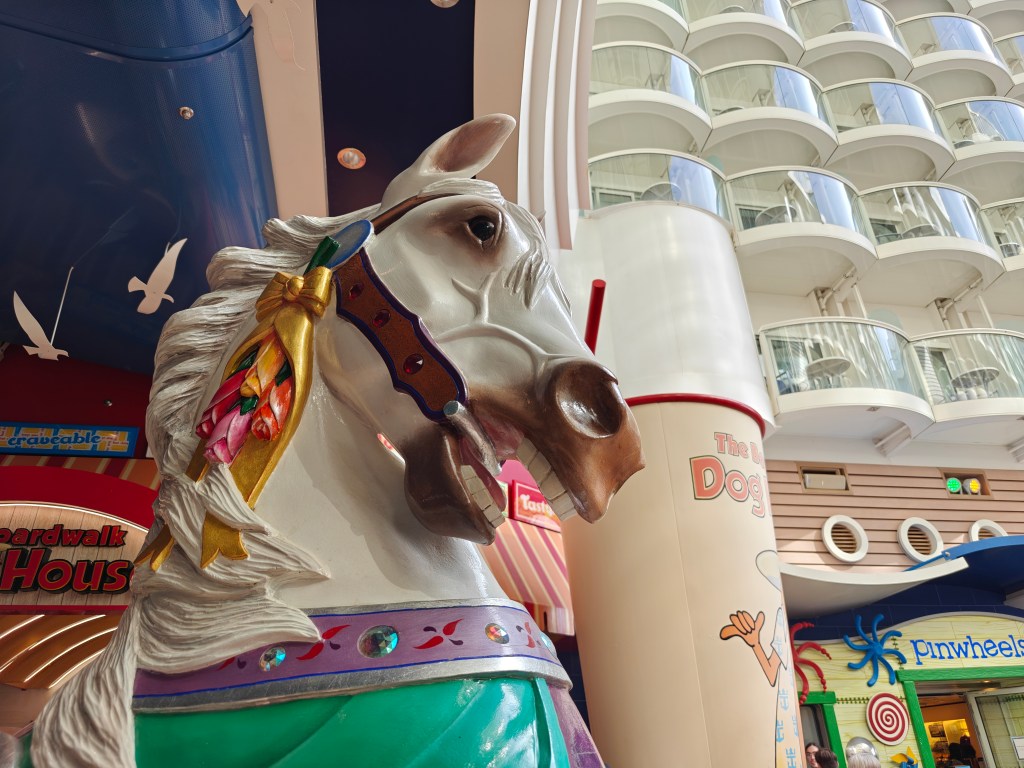 closeup of merry go round horse