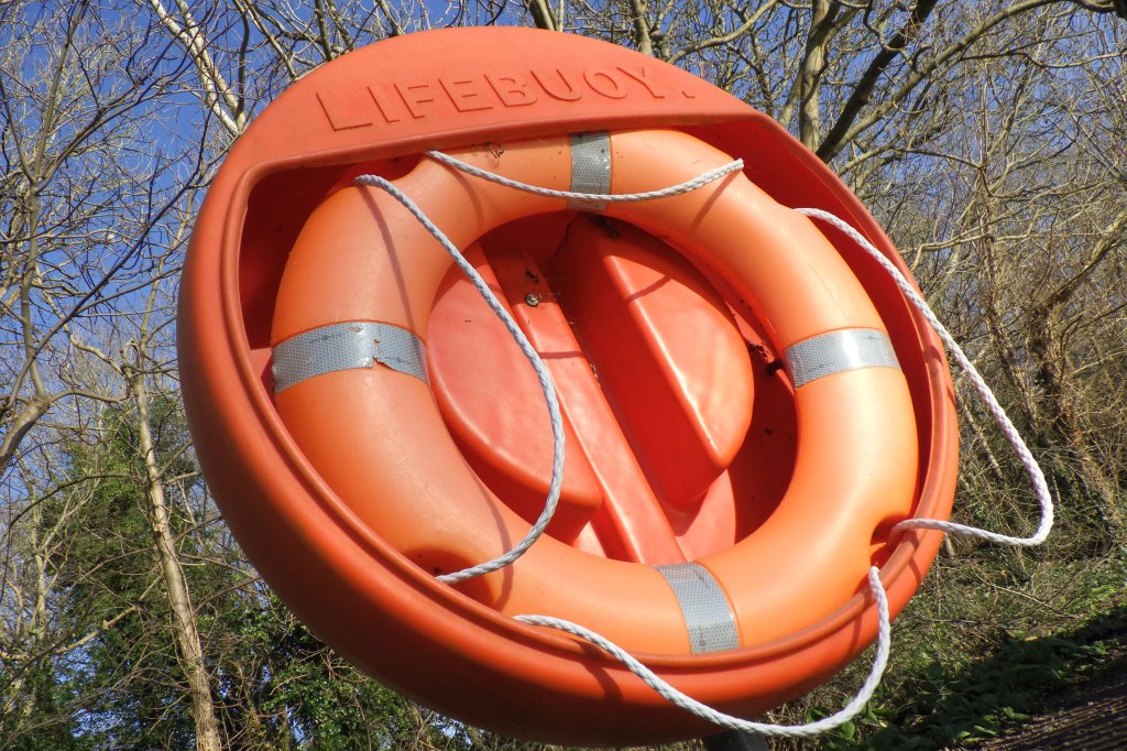 Pentax WG-8 compact camera sample image, an orange lifebuoy