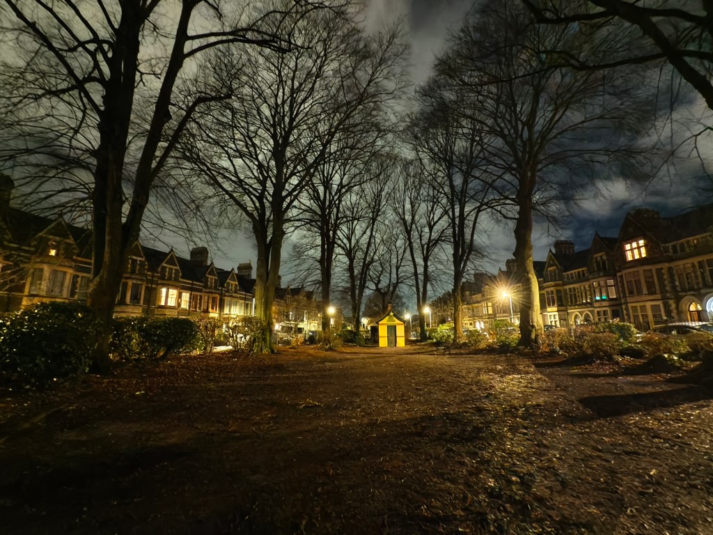 A sample image shot in very low light with the Vivo X200 Pro. Ultrawide Lens.