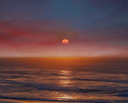 ethereal sunset at Zenith Beach, Shoal Bay in NSW - Australia