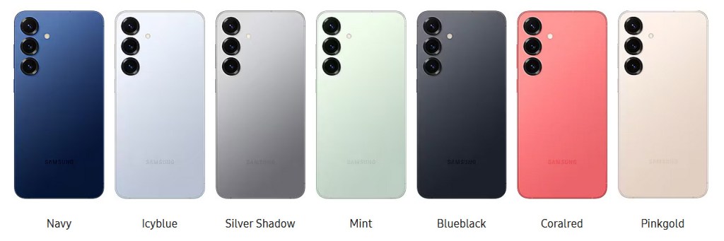 Samsung Galaxy S25 Plus colour options. Image: Samsung