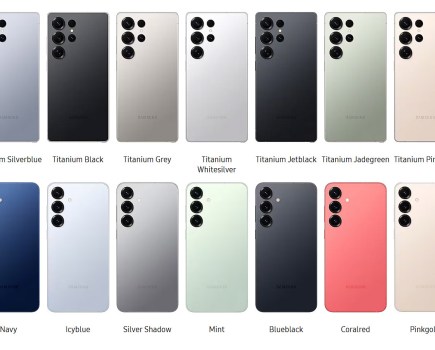 Top row: S25 Ultra colours. Bottom row: S25 Plus colours. Image Samsung