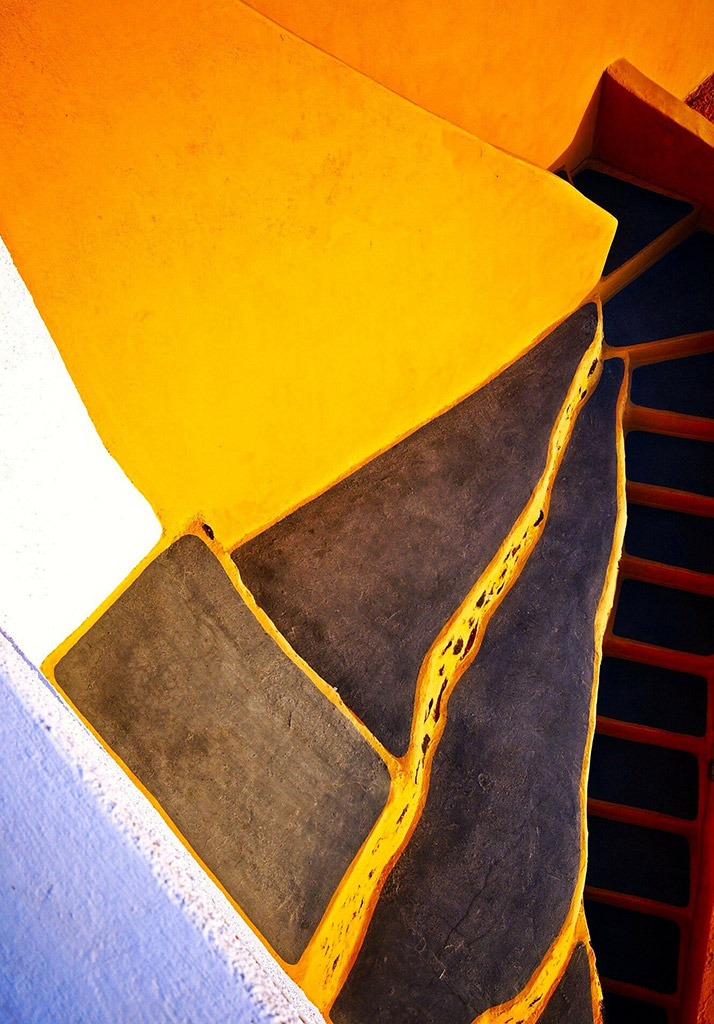 abstract photo of block coloured steps