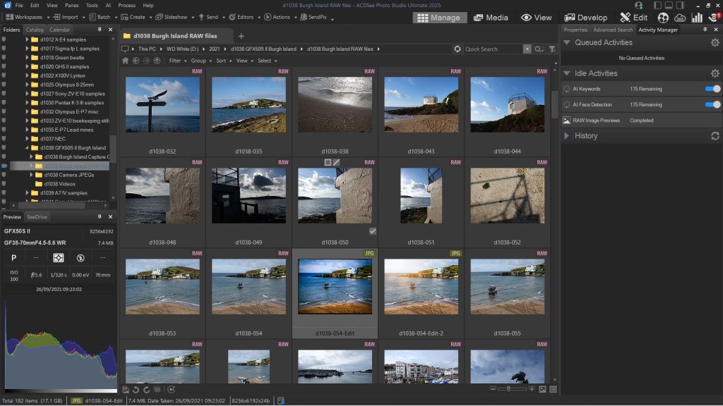 ACDSee Photo Studio 2025 Ultimate screenshot of the Manage mode