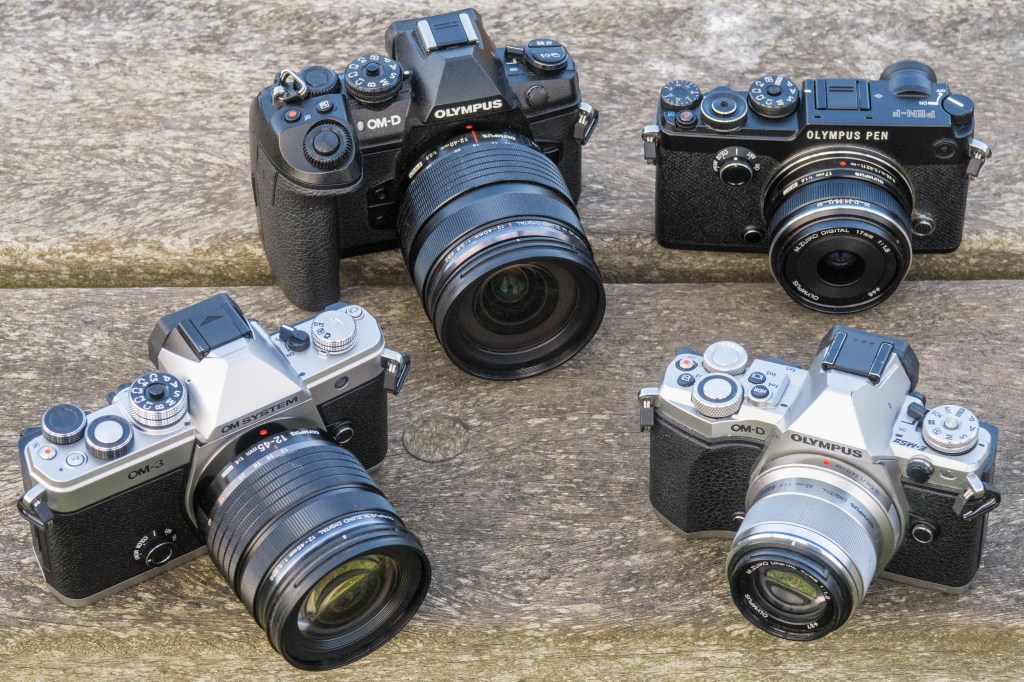 OM System OM-3 size comparison with other Olympus cameras 