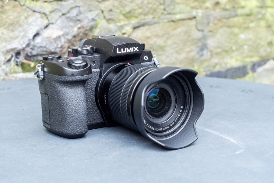 Panasonic Lumix G97 on a metal table, front on