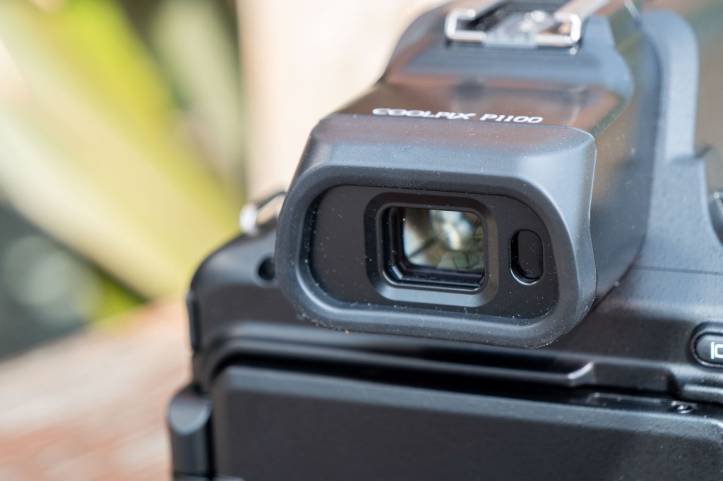 The viewfinder of the Nikon P1100