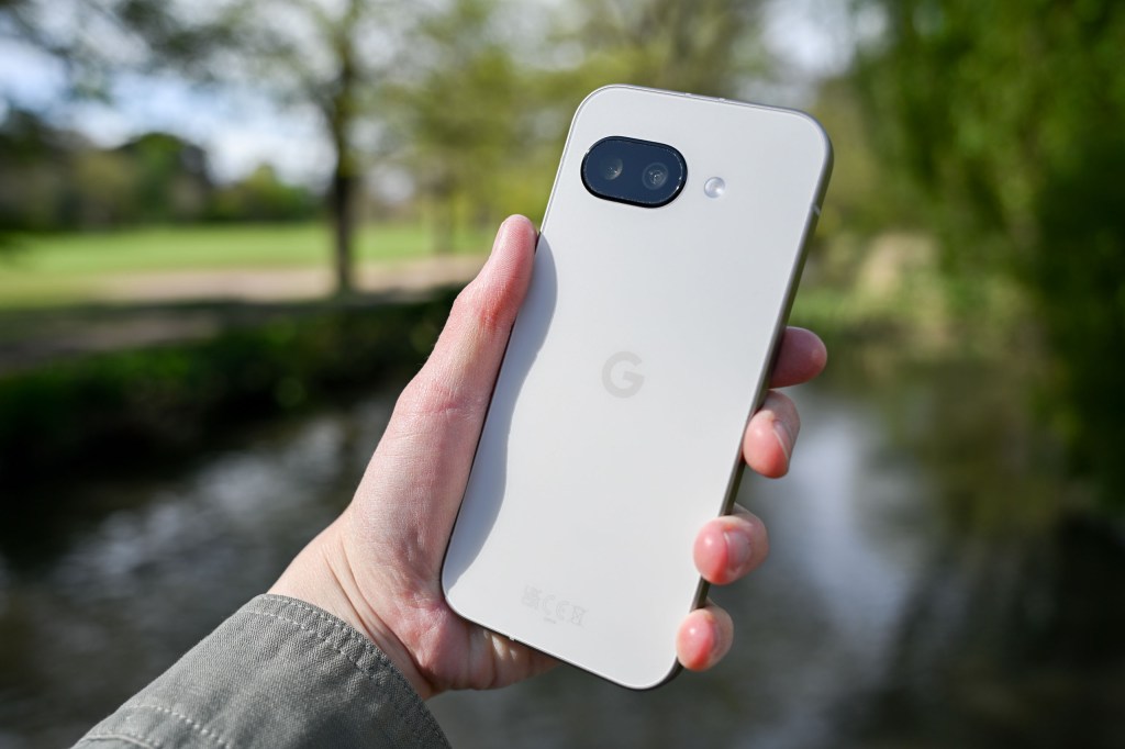 The Google Pixel 9a in hand