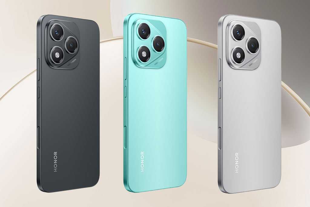 Honor 400 Lite smartphone in black, blue and grey