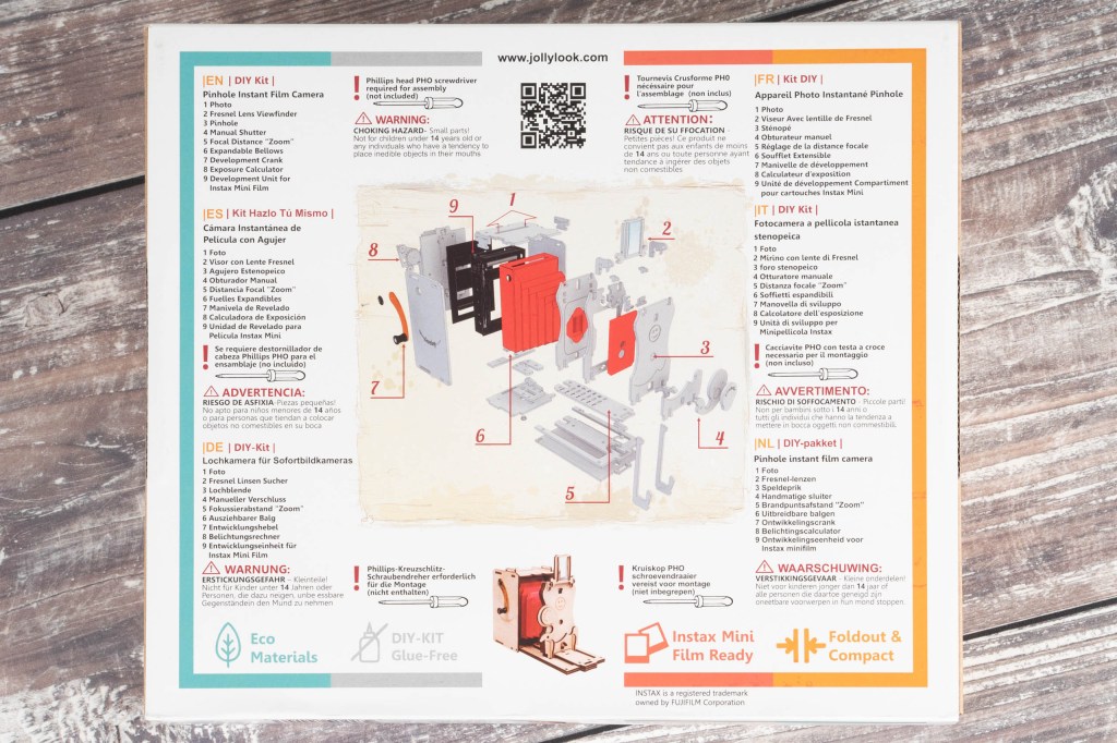 JollyLook Instant Film camera box: back
