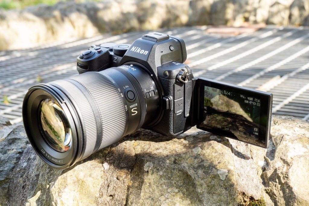 The articulating screen of the Nikon Z5 II facing forwards
