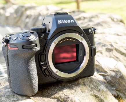 The Nikon Z5 II without a lens to show the full-frame sensor