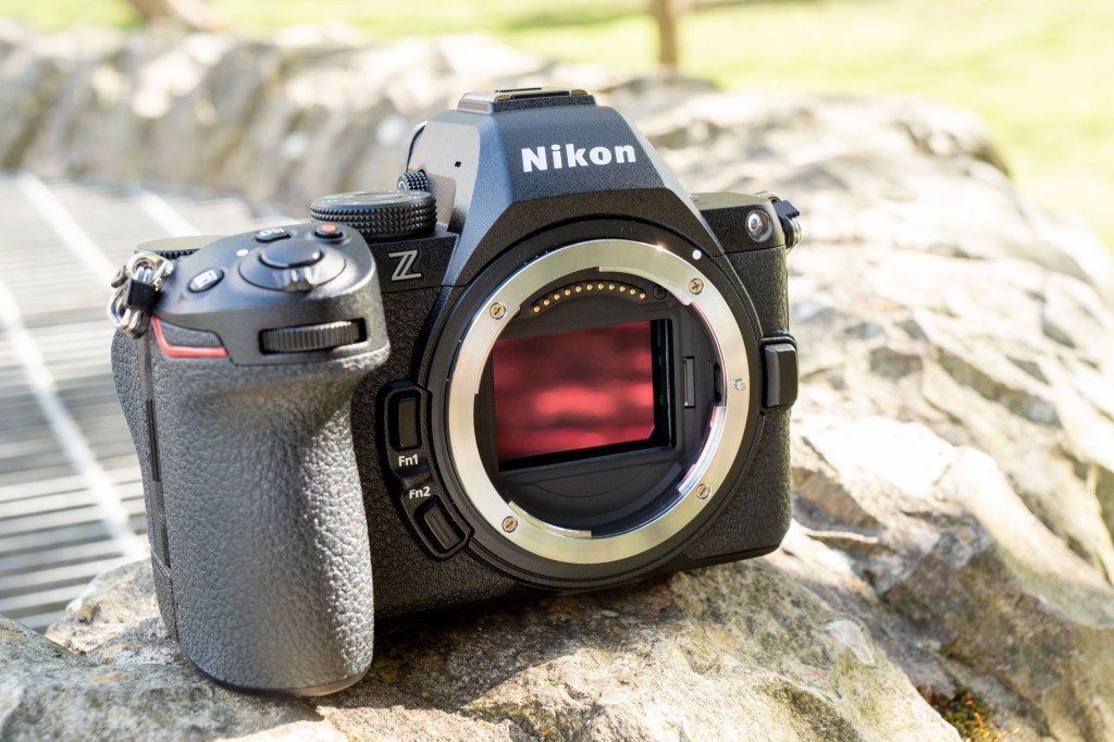 The Nikon Z5 II without a lens to show the full-frame sensor