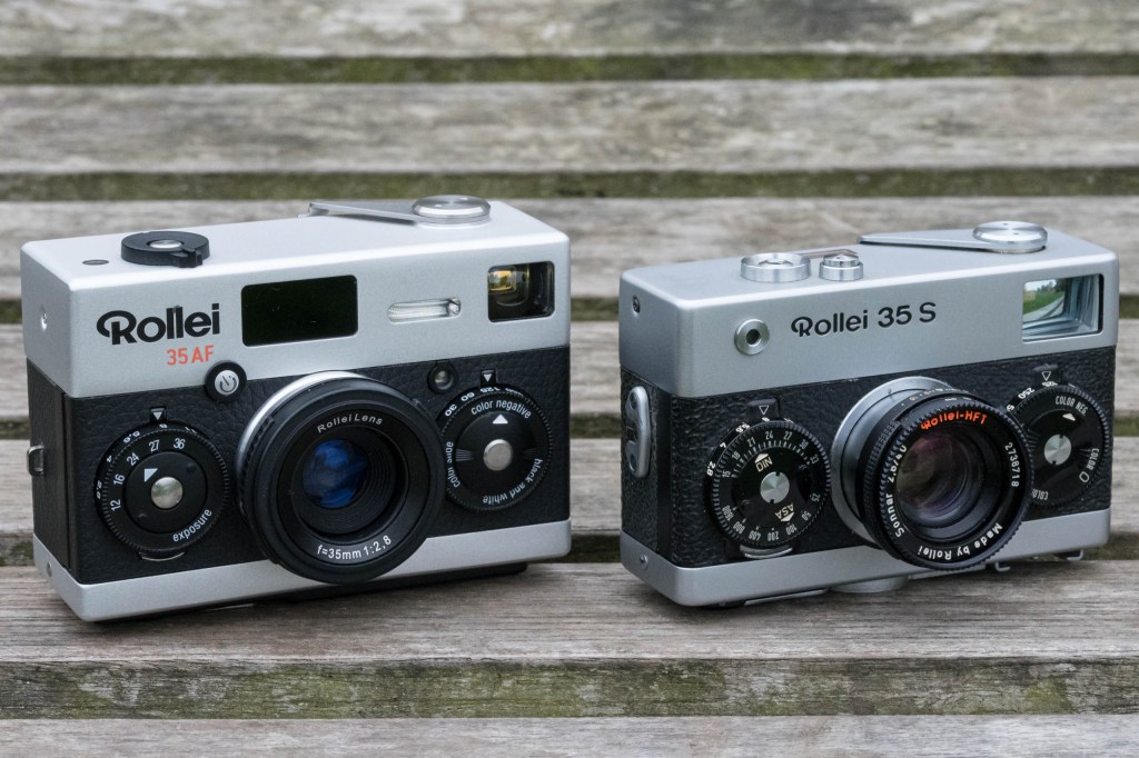Rollei 35AF vs Rollei 35S - front three-quarter view