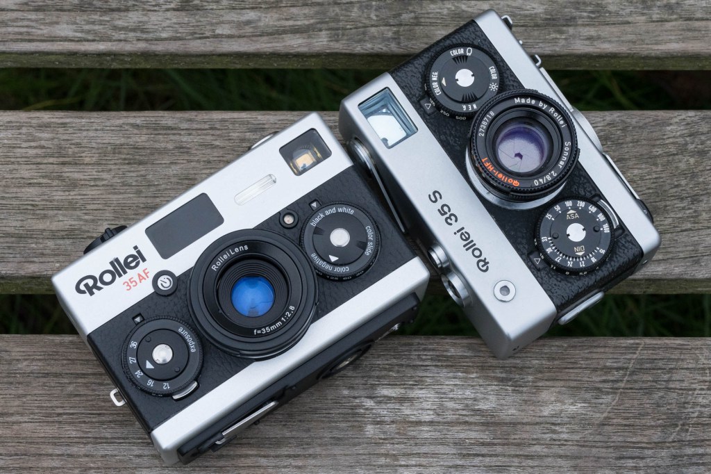 Rollei 35AF vs Rollei 35S - front angled. 