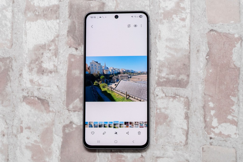 An image taken with the Samsung Galaxy A56 displayed on its screen