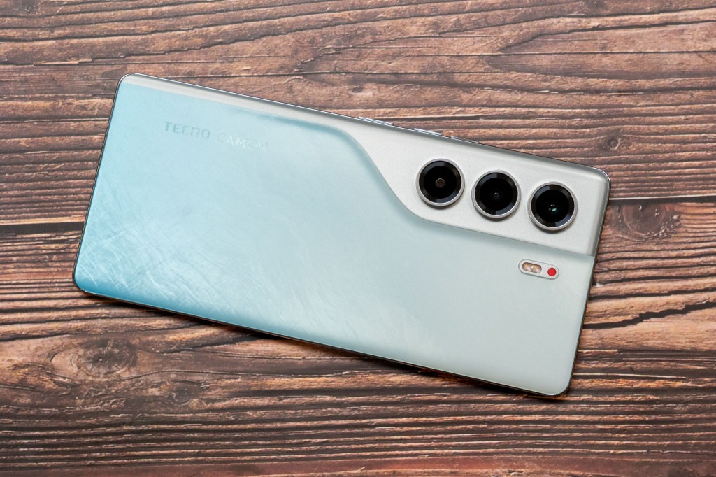 The Tecno Camon 40 Pro in "Glacier White"
