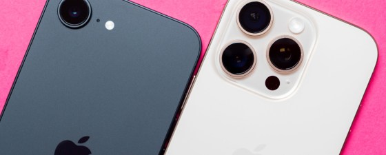 The iPhone 16e next to the iPhone 16 Pro