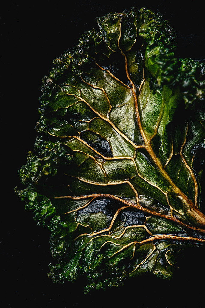 close up of crispy kale world food photo awards