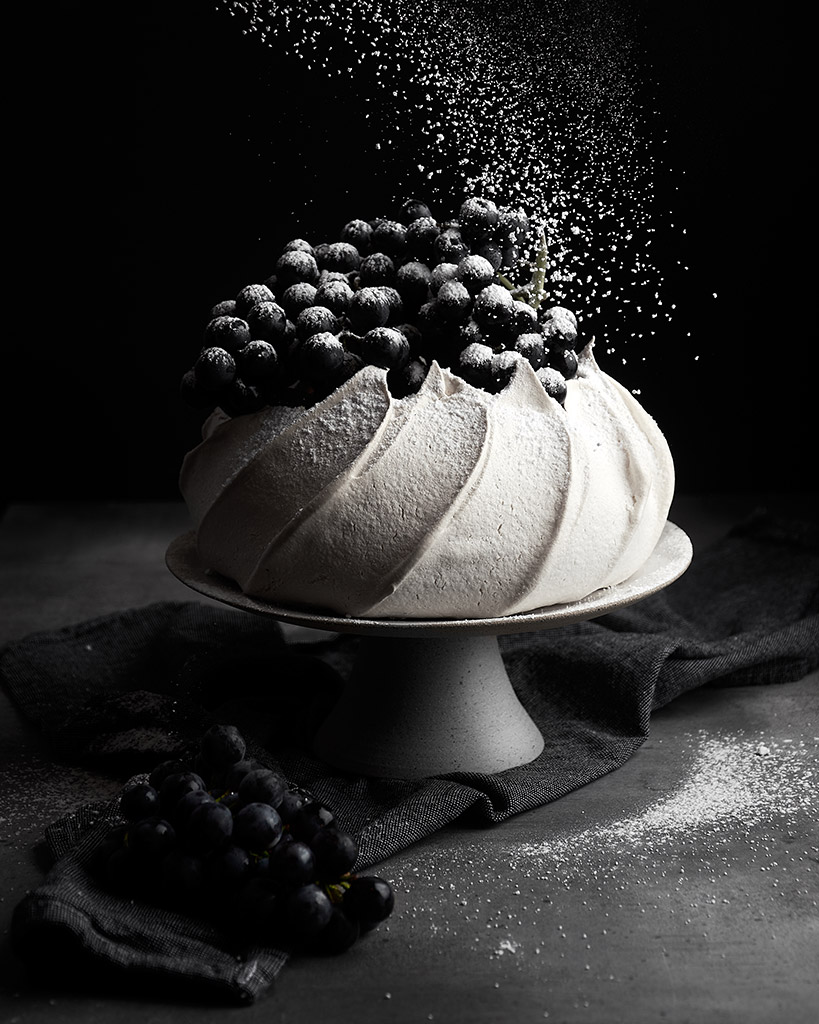 pavolva topped with blueberries