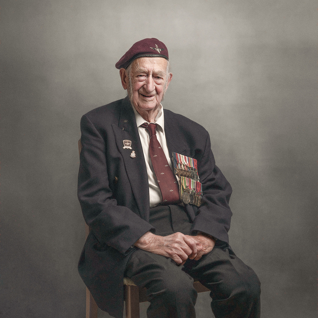 portrait of world war two veteran john sleep ve day 80