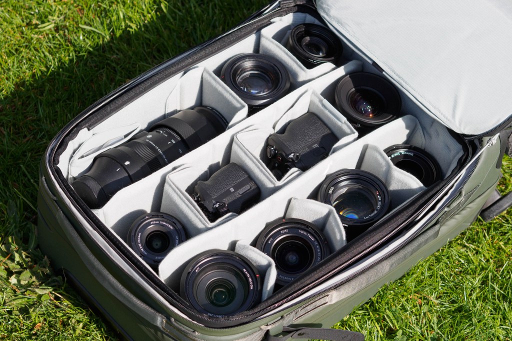 Peak Design Roller Pro with XL camera cube fully loaded