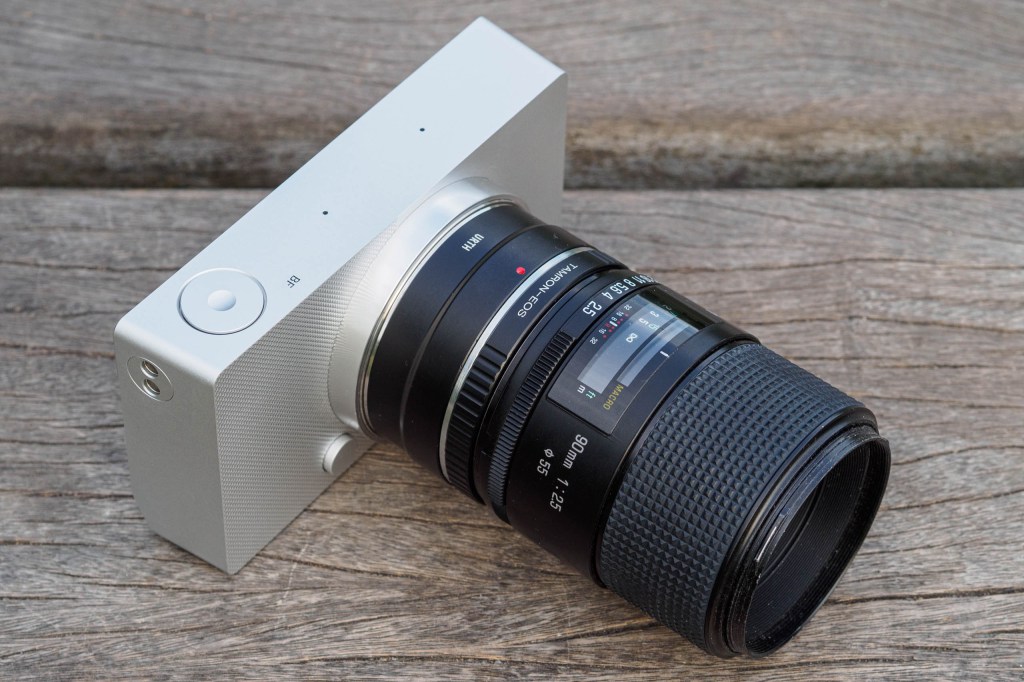Sigma BF with adapted manual-focus Tamron SP 90mm F2.5 Macro