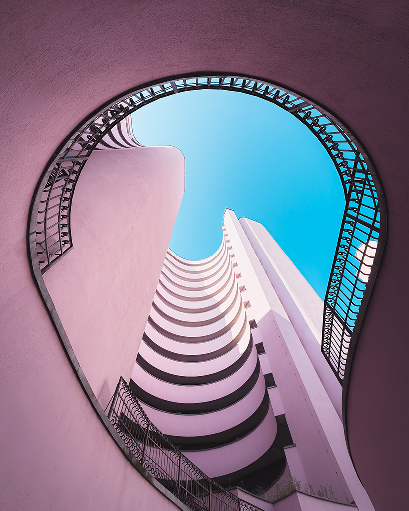 purple residential building in berlin