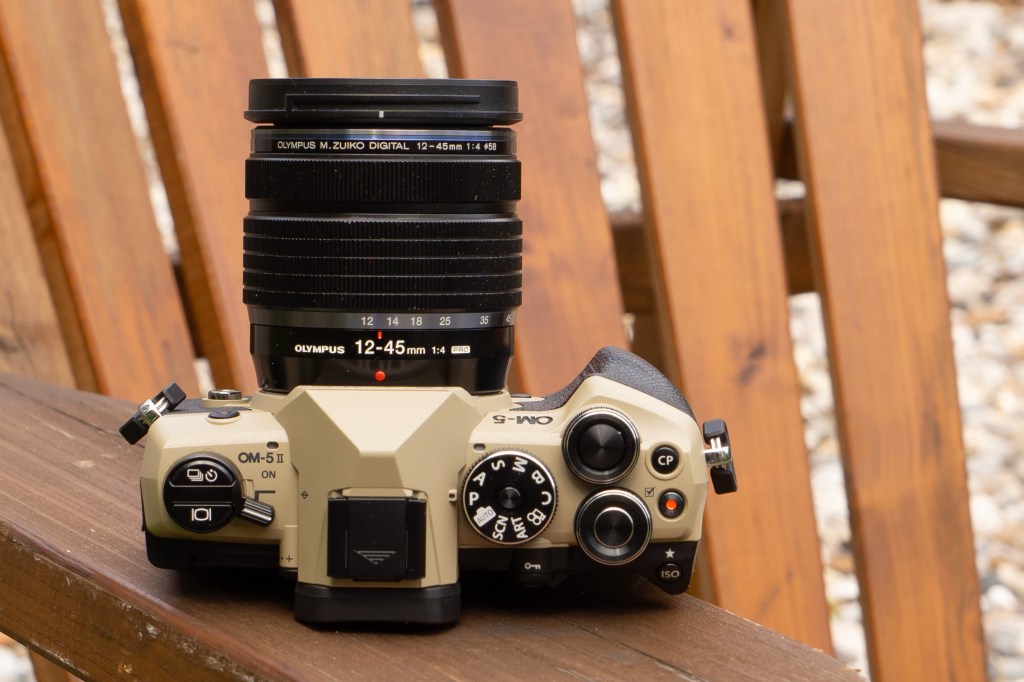 OM System OM-5 Mark II Sand Beige - Top. Image credit: Joshua Waller