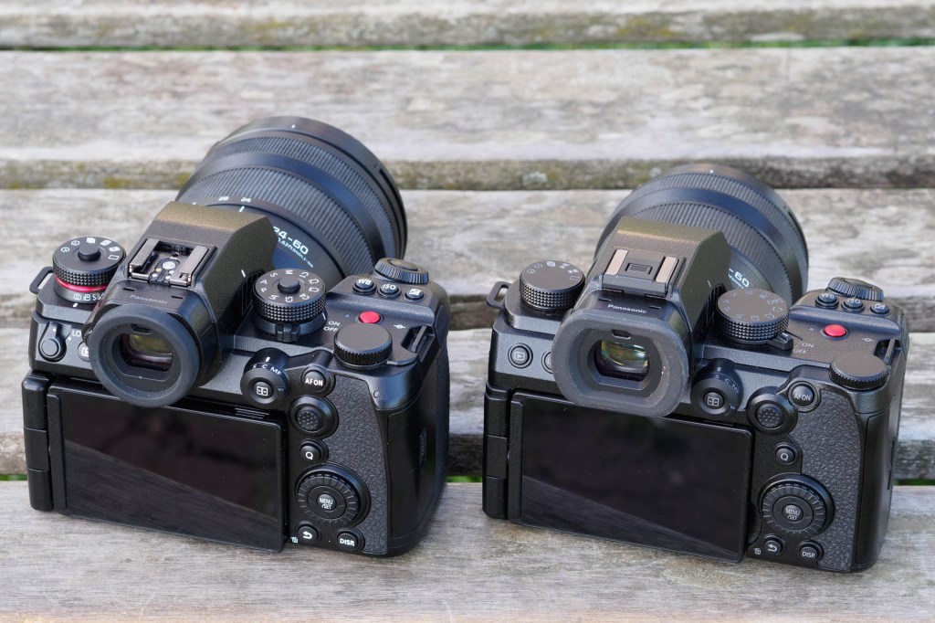 Panasonic Lumix S1IIE vs S5IIX, rear angle view