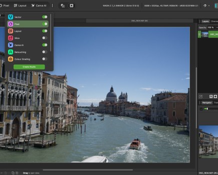 Affinity editing software screenshot