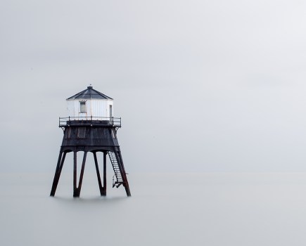 Dovercourt, Essex, this image captures the town’s historic lighthouse in calm, overcast conditions