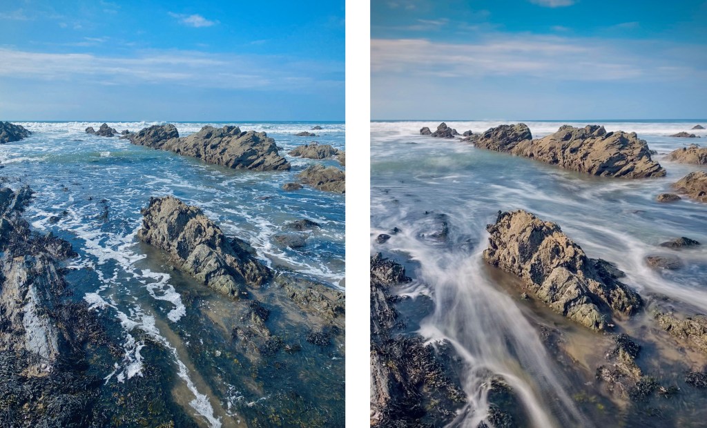iPhone long exposure, before/after. Image credit: Peter Travers