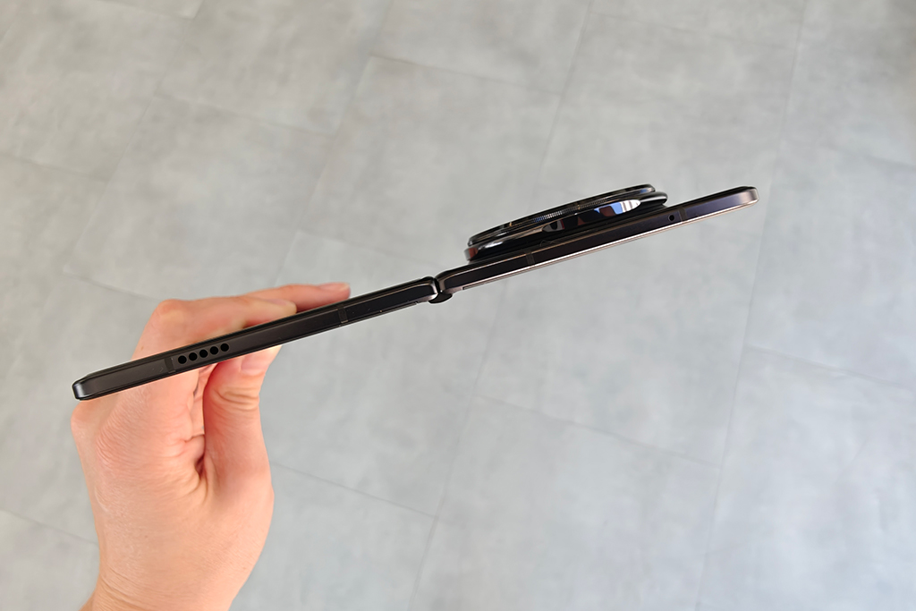 The Honor Magic V5 is even slimmer, at 4.1mm open Image: Jessica Miller