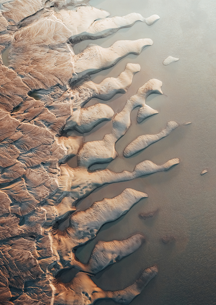  aerial shot of the River Severn’s riverbed at low tid