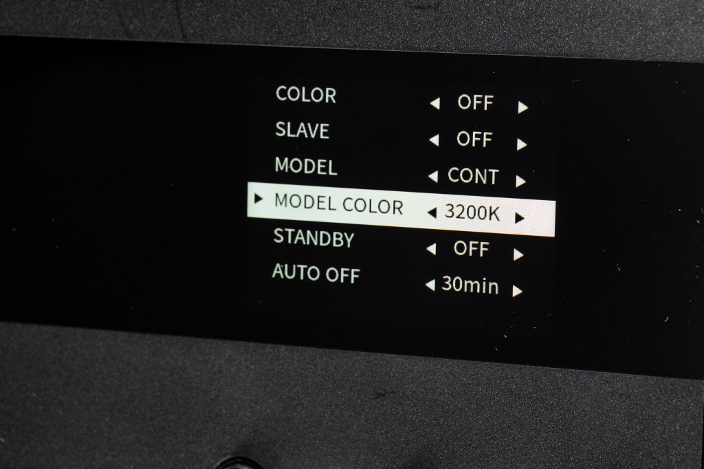 Neewer Q6 studio flash menu